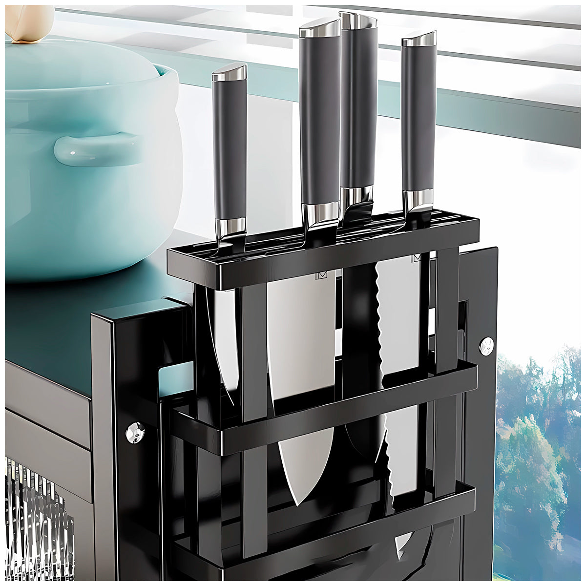 Rack escurridor de platos black 85 cm