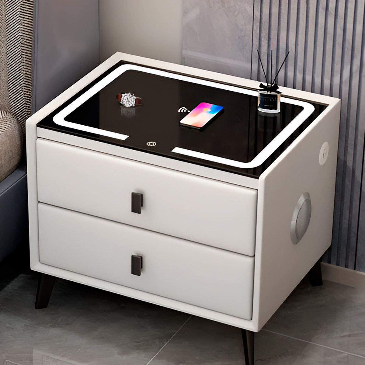 Mesa De Noche Smart 2 cajones blanco