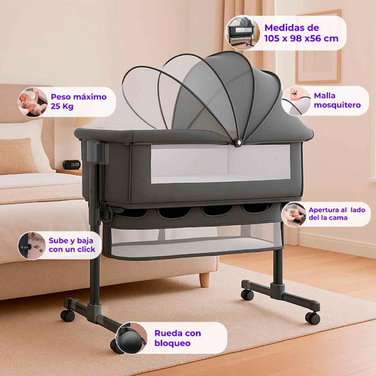 CUNA COLECHO PARA BEBES DELUXE NEGRO
