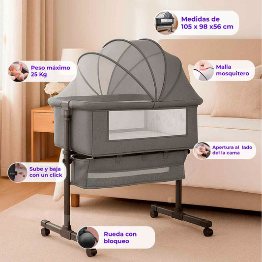 CUNA COLECHO PARA BEBES DELUXE GRIS