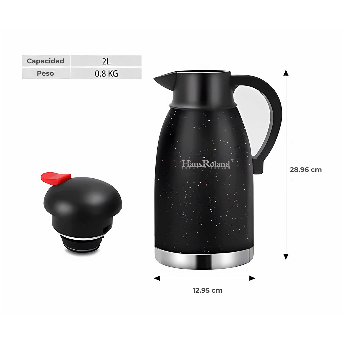 Termo de Acero Inoxidable Haus Roland Negro