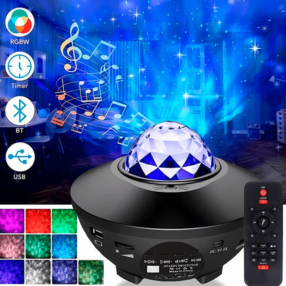 Proyector de Luces Galaxia y Estrellas Parlante Bluetooth