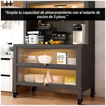 ESTANTE DE ALMACENAMIENTO DE COCINA 100 CM, 5 PISOS