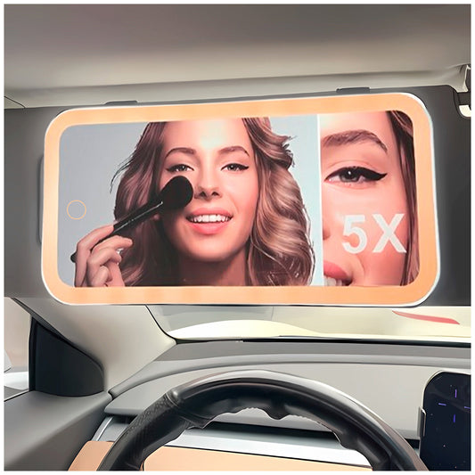 Espejo para visera auto con 3 tonos de Luz Led Táctil